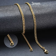 Vnox Cuban Chain Necklace for Men Women, Basic Punk Stainless Steel Curb Link Chain Chokers,Vintage Gold Tone Solid Metal Collar 0 DailyAlertDeals 3mm Gold Cuban 45cm 