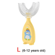 Baby toothbrush children teeth oral care cleaning brush soft Silicone teethers baby toothbrush new born baby items 2-12Y Baby silicon soft toothbrush DailyAlertDeals yellow L  