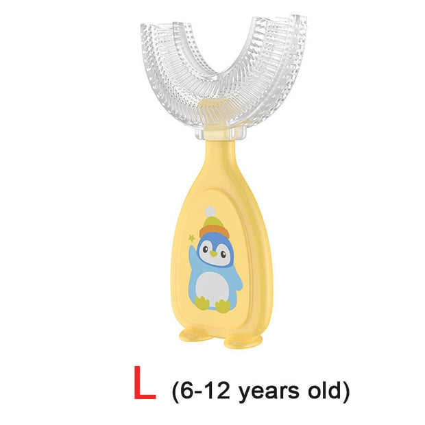Baby toothbrush children&#39;s teeth oral care cleaning brush soft Silicone teethers baby toothbrush new born baby items 2-12Y 0 DailyAlertDeals yellow L  