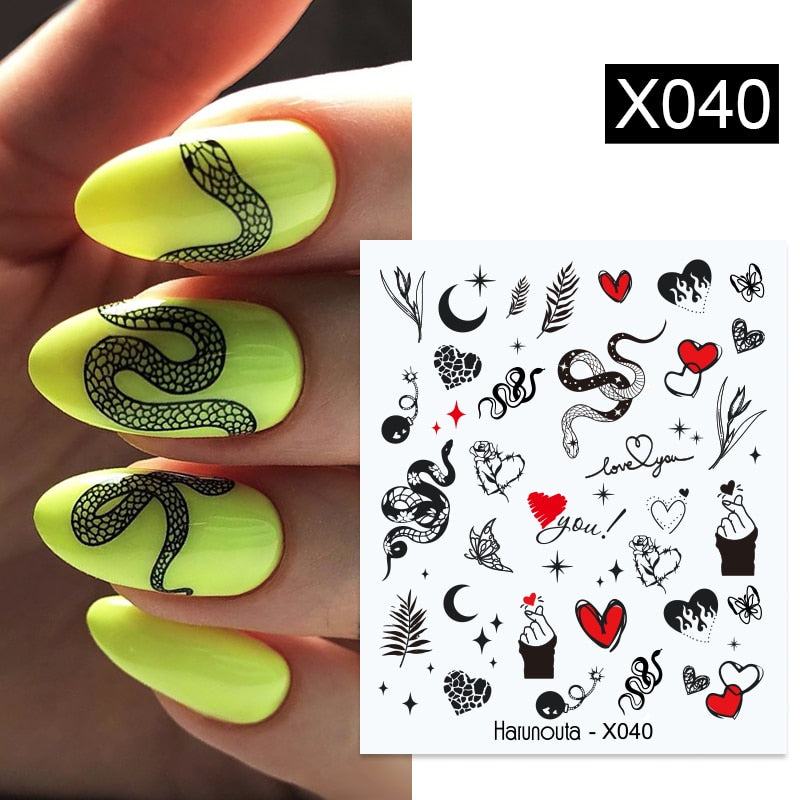 Harunouta Spring Summer Simple Flower Leaf Tree Water Decals Stickers Butterfly Slider Watermarks Decoration Nail Art Manicures 0 DailyAlertDeals X040  