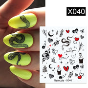 1Pc Spring Water Nail Decal And Sticker Flower Leaf Tree Green Simple Summer DIY Slider For Manicuring Nail Art Watermark 0 DailyAlertDeals X040  
