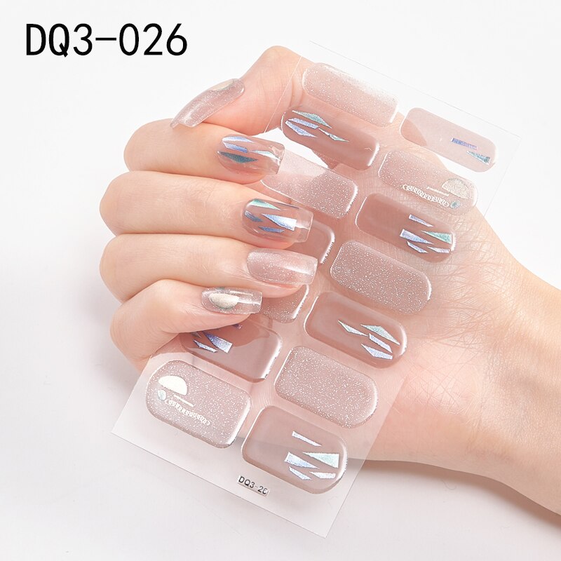 Lamemoria 1pc 3D Nail Slider Beauty Nail Stickers Shining Wave Line Decals Adhesive Manicure Tips Salon Nail Art Decorations nail decal stickers DailyAlertDeals DQ3-26  