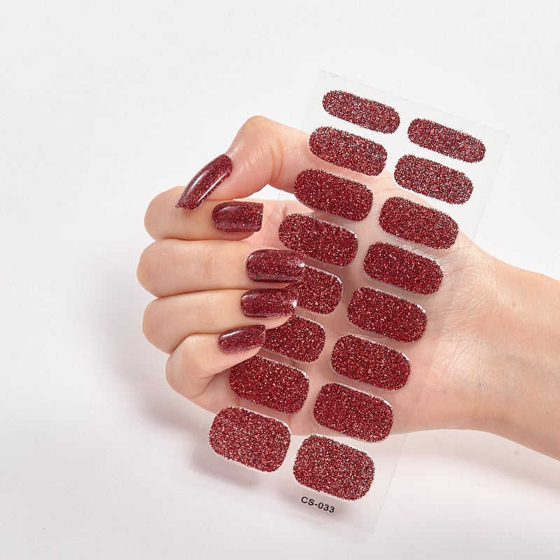 Manicure Decoracion Self Adhesive Foil Nail Art Stickers 2020 Fashion Nail Polish Pure Solid Color Nail Decoration Women Salon nail decal sticker DailyAlertDeals CS-33  