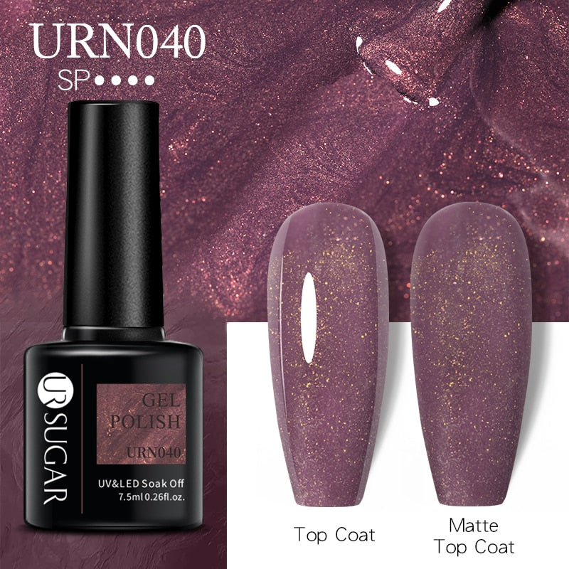 UR SUGAR 7.5ml Dark Purple Gel Nail Polish Soak Off UV LED Semi Permanent Gel Varnishes Manicure Nails Art Matte Top Coat Needed nail polish DailyAlertDeals URN040  