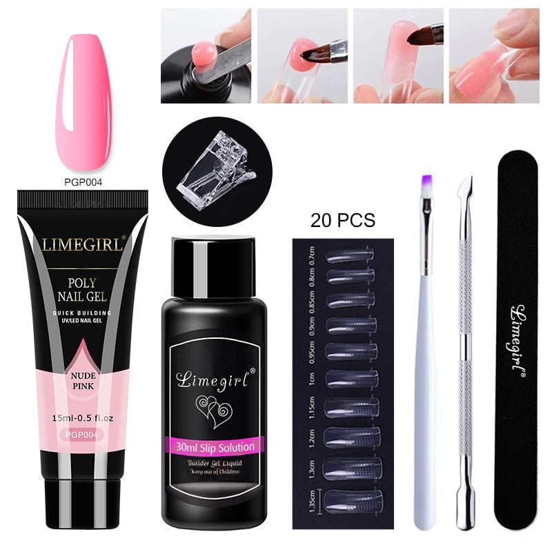 Poly gels Set for nail Extension Manicure Acryl Gel Varnish Set 15ML Poly gels Poly Nail Kit UV Gel Kit Poly gels Set for nail Extension DailyAlertDeals ZH119-PGP004 China 