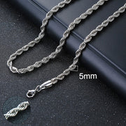 Vnox Cuban Chain Necklace for Men Women, Basic Punk Stainless Steel Curb Link Chain Chokers,Vintage Gold Tone Solid Metal Collar 0 DailyAlertDeals 5mm Silver Rope 45cm 