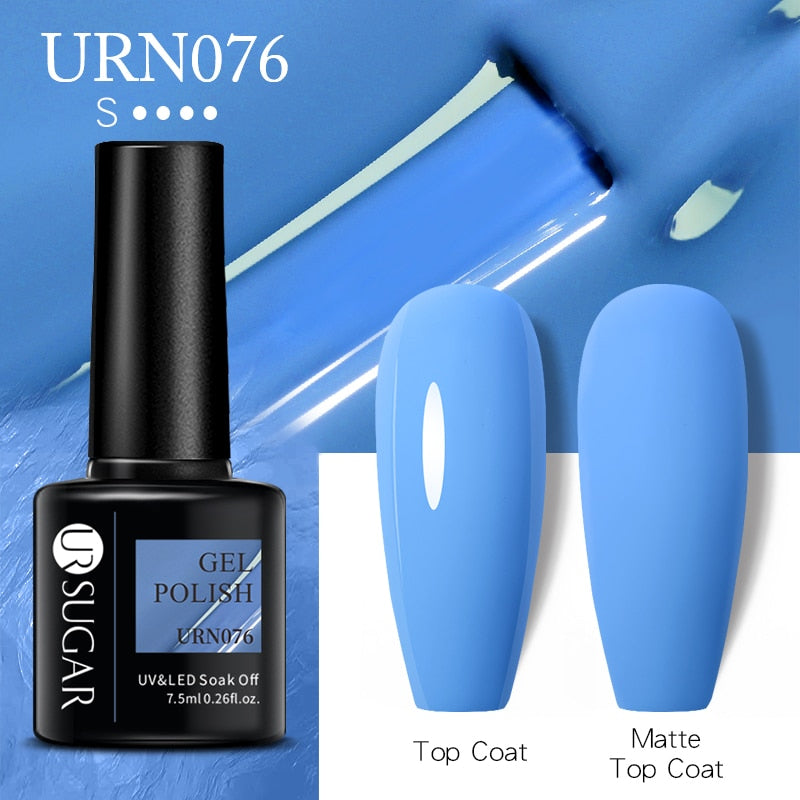 UR SUGAR 7.5ml Dark Purple Gel Nail Polish Soak Off UV LED Semi Permanent Gel Varnishes Manicure Nails Art Matte Top Coat Needed nail polish DailyAlertDeals URN076  