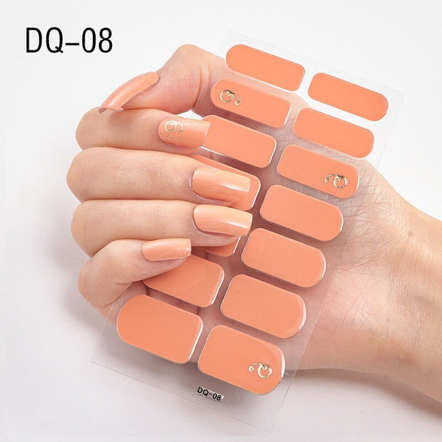 Lamemoria 1pc 3D Nail Slider Beauty Nail Stickers Shining Wave Line Decals Adhesive Manicure Tips Salon Nail Art Decorations nail decal stickers DailyAlertDeals DQ08  