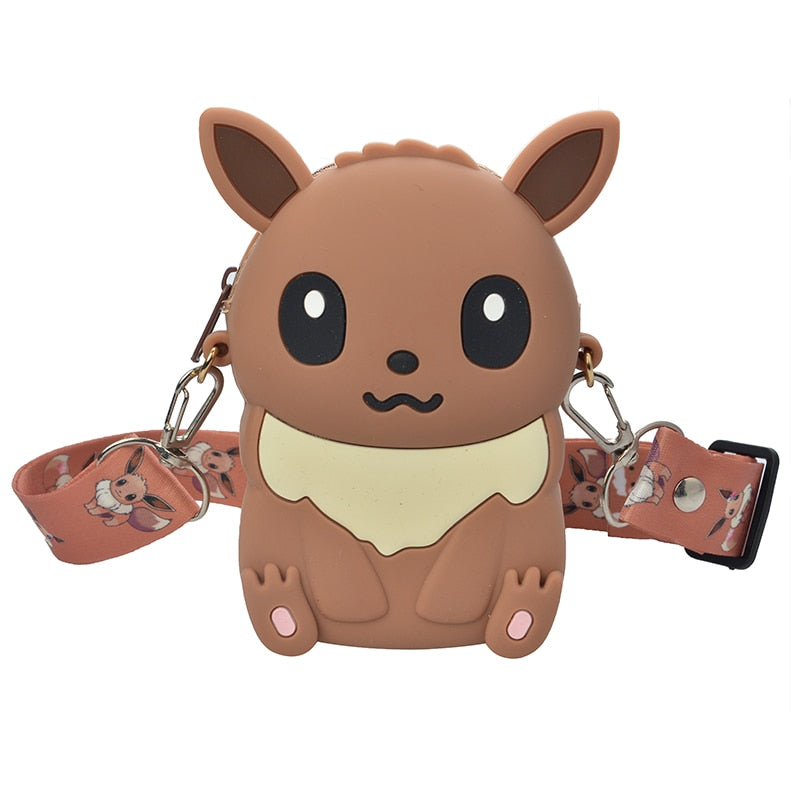 Pokemon Anime Action Figures Pikachu Eevee Silicone Kawaii Fashion Shoulder Bag Stitch Meticulous Beautiful Children Toys Gift Pokemon Plush kidsToy Pikachu DailyAlertDeals Eevee  