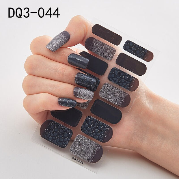 Lamemoria 1pc 3D Nail Slider Beauty Nail Stickers Shining Wave Line Decals Adhesive Manicure Tips Salon Nail Art Decorations nail decal stickers DailyAlertDeals DQ3-44  