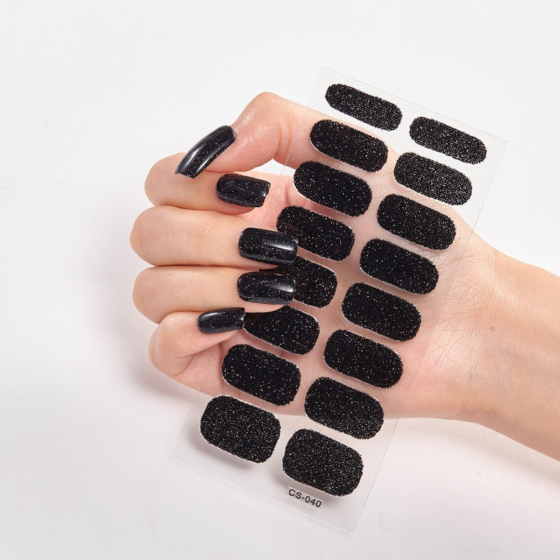 Manicure Decoracion Self Adhesive Foil Nail Art Stickers 2020 Fashion Nail Polish Pure Solid Color Nail Decoration Women Salon nail decal sticker DailyAlertDeals CS-40  