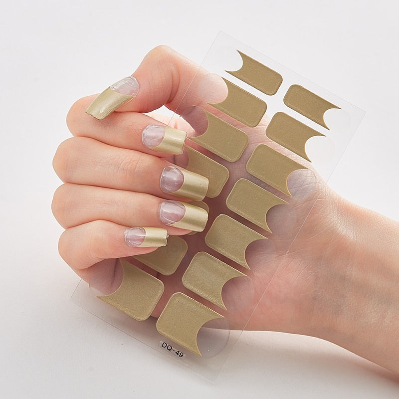 Three Sorts 0f Nail Stickers Full Cover Nail Stickers Novidades Nail Strips Self Adhesive Nail Sticker Nails Sticker Designer Nail Stickers DailyAlertDeals DQ-49  