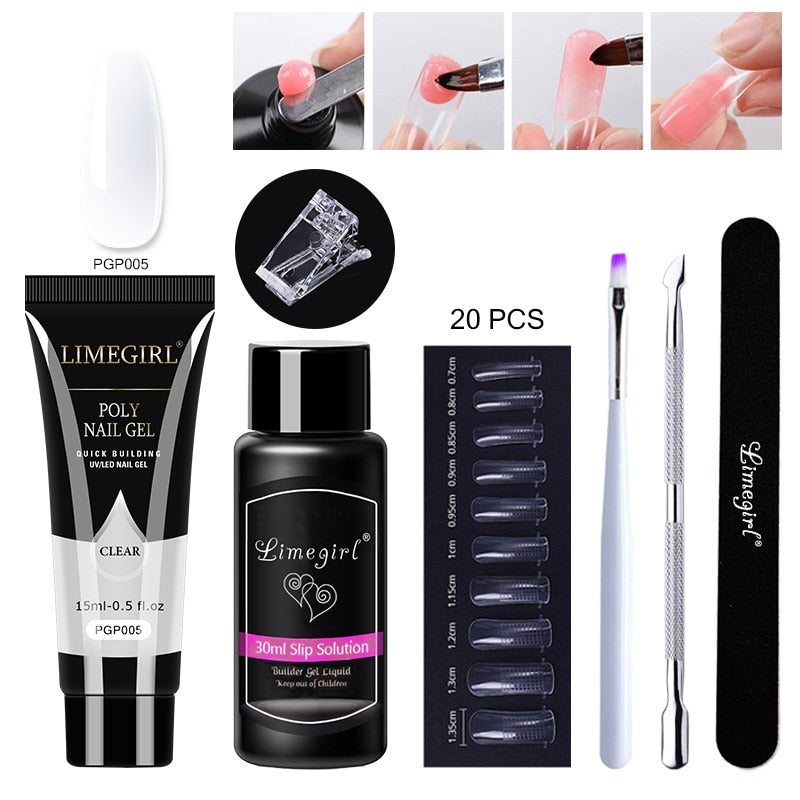 Poly gels Set for nail Extension Manicure Acryl Gel Varnish Set 15ML Poly gels Poly Nail Kit UV Gel Kit Poly gels Set for nail Extension DailyAlertDeals ZH119-PGP005 China 