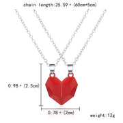 2Pcs/Lot Magnetic Couple Necklace Friendship Heart Pendant Distance Faceted Charm Necklace Women Valentine&#39;s Day Gift 2021 0 DailyAlertDeals   