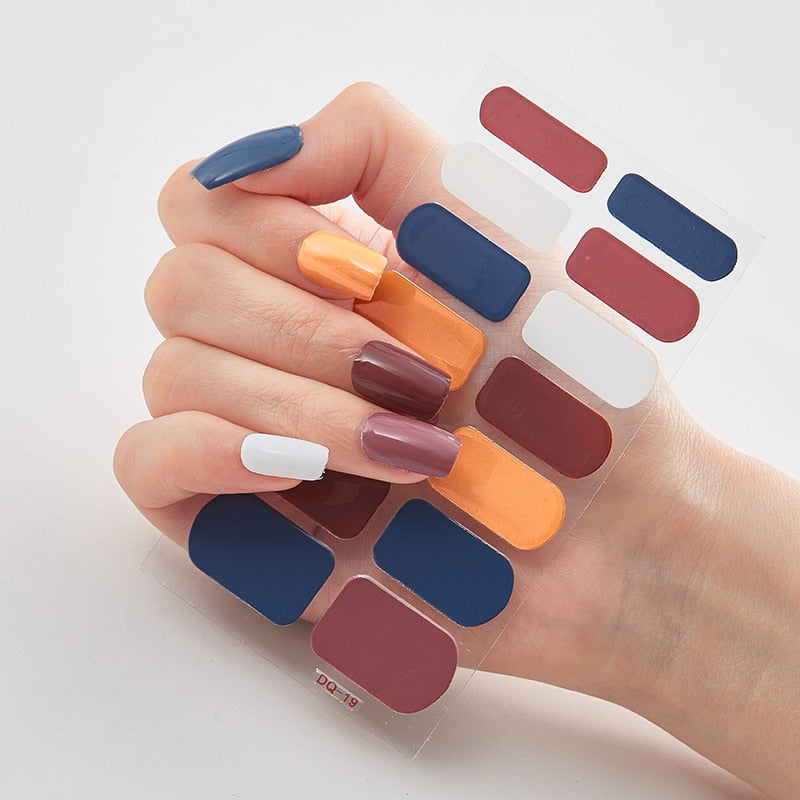 Three Sorts 0f Nail Stickers Full Cover Nail Stickers Novidades Nail Strips Self Adhesive Nail Sticker Nails Sticker Designer Nail Stickers DailyAlertDeals DQ-19  