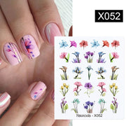 Harunouta Water Decals Ink Blooming Flower Leaves Transfer Nail Stickers Butterfly Love Heart Design Slider Watermark Decoration 0 DailyAlertDeals X052  