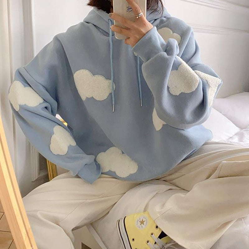 Autumn Winter Women Hoodies Thick Warm Female Fleece Hoodies Oversize Sweatshirt Tops Fashion Casual Ladies Girls Hooded Top 0 DailyAlertDeals   