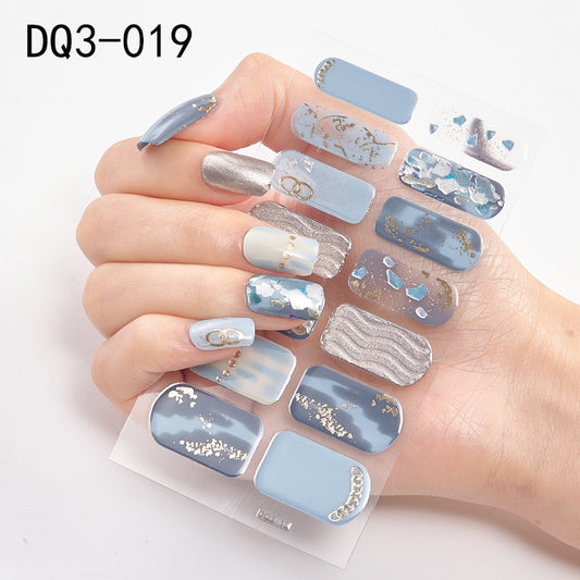 Lamemoria 1pc 3D Nail Slider Beauty Nail Stickers Shining Wave Line Decals Adhesive Manicure Tips Salon Nail Art Decorations nail decal stickers DailyAlertDeals   
