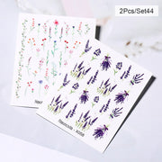 Harunouta Abstract Lady Face Water Decals Fruit Flower Summer Leopard Alphabet Leaves Nail Stickers Water Black Leaf Sliders 0 DailyAlertDeals 2pcs-44  