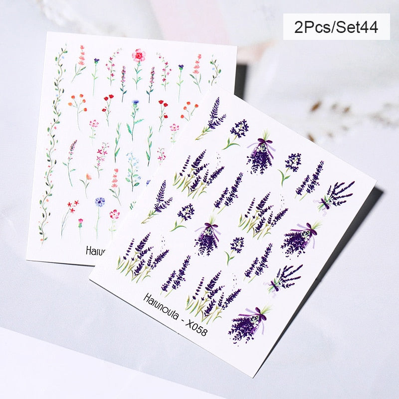 Harunouta Abstract Lady Face Water Decals Fruit Flower Summer Leopard Alphabet Leaves Nail Stickers Water Black Leaf Sliders 0 DailyAlertDeals 2pcs-44  