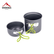 Widesea Ultralight Camping Cooking Utensils Outdoor Tableware Pot Set Hiking Picnic Travel Tourist Dishes Supplies Equipment Camping Cooking Utensils DailyAlertDeals green China 