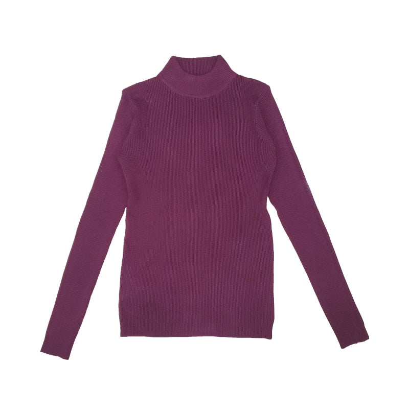 Women's Black turtleneck Soft Cozy Sweaters Slim Full Sleeve Multi-color Turtleneck Sweaters for Women winter turtleneck sweaters for women DailyAlertDeals Drak Red S 