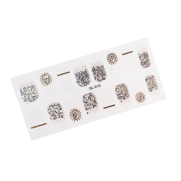 16 Tips/Sheet Glitter Series Shiny Manicure Decoracion Designed Nail Art Stickers 2020 Nail Decoration Nail Wraps Shiny Decal stickers for nails DailyAlertDeals GL-010  