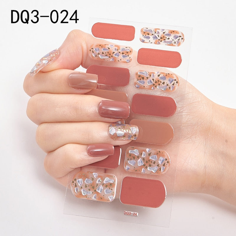 Lamemoria 1pc 3D Nail Slider Beauty Nail Stickers Shining Wave Line Decals Adhesive Manicure Tips Salon Nail Art Decorations nail decal stickers DailyAlertDeals DQ3-24  