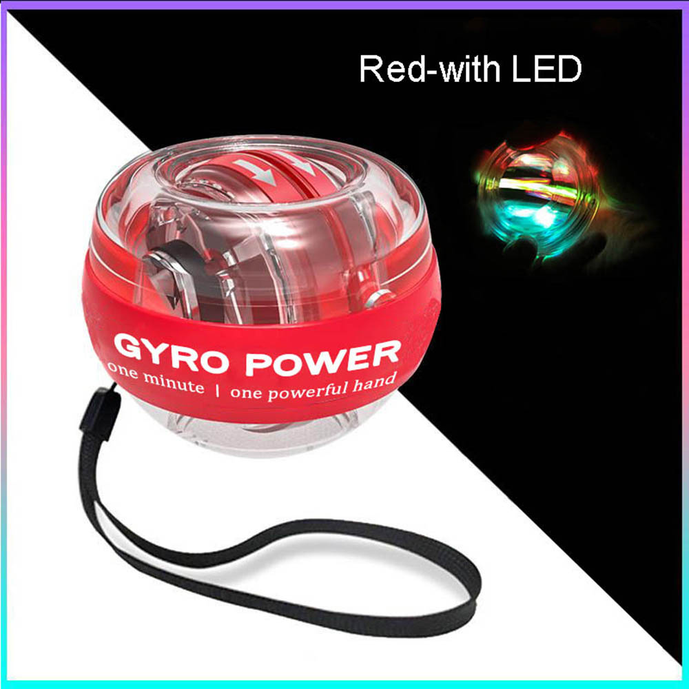 LED Gyroscopic Powerball Autostart Range Gyro Power Wrist Ball Arm Hand Muscle Force Trainer Fitness Equipment Powerball Wrist Ball Trainer LED Gyroscope DailyAlertDeals Red-with LED China 