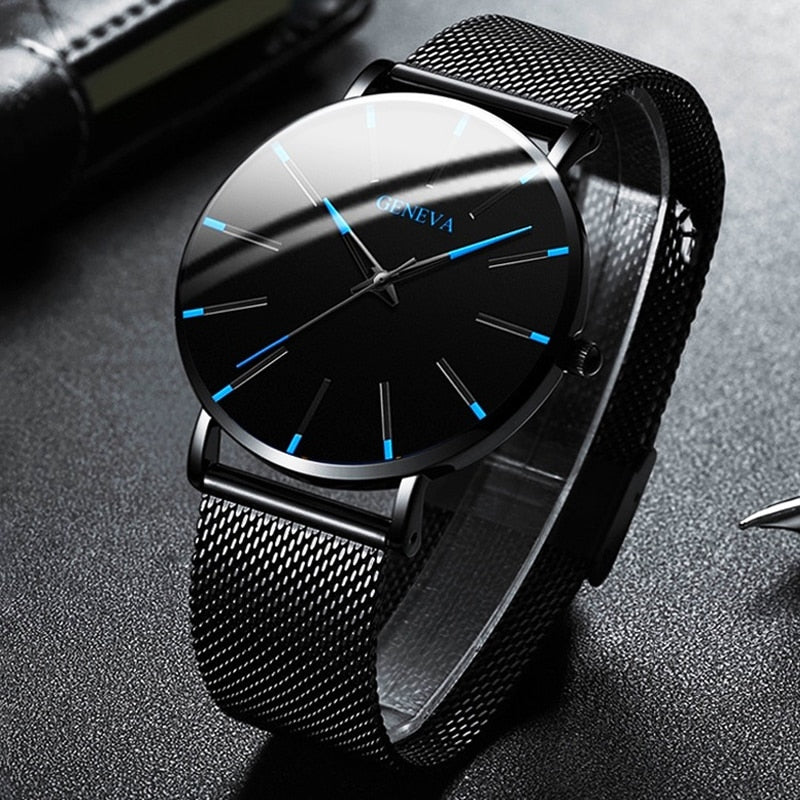 2022 Minimalist Men Fashion Ultra Thin Watches Simple Men Business Stainless Steel Mesh Belt Quartz Watch relogio masculino 0 DailyAlertDeals   