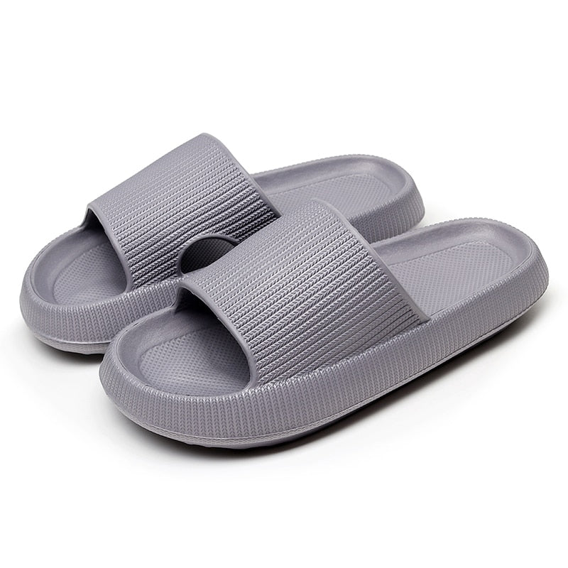 Women Thick Platform Cloud Slippers Summer Beach Eva Soft Sole Slide Sandals Leisure Men Ladies Indoor Bathroom Anti-slip Shoes  DailyAlertDeals gray 36-37(240mm) 