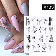 1Pc Spring Water Nail Decal And Sticker Flower Leaf Tree Green Simple Summer DIY Slider For Manicuring Nail Art Watermark 0 DailyAlertDeals X133  