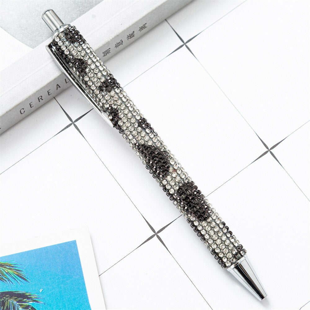 Press Ballpoint Pen Luxury Rhinestone Cute Wedding Rose Gold Metal Stationery School Office Supplies High Quality Pens Wholesale 0 DailyAlertDeals Black White  