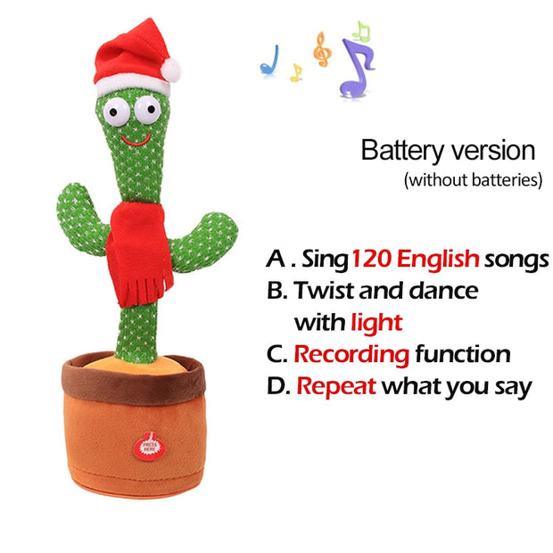 Lovely Talking Wiggle Dancing Cactus Doll Repeat English Songs Plush Cactus Toys for Babies Christmas Toy Gift Lovely Talking Toy Dancing Cactus Doll DailyAlertDeals Style17 English Song USA 