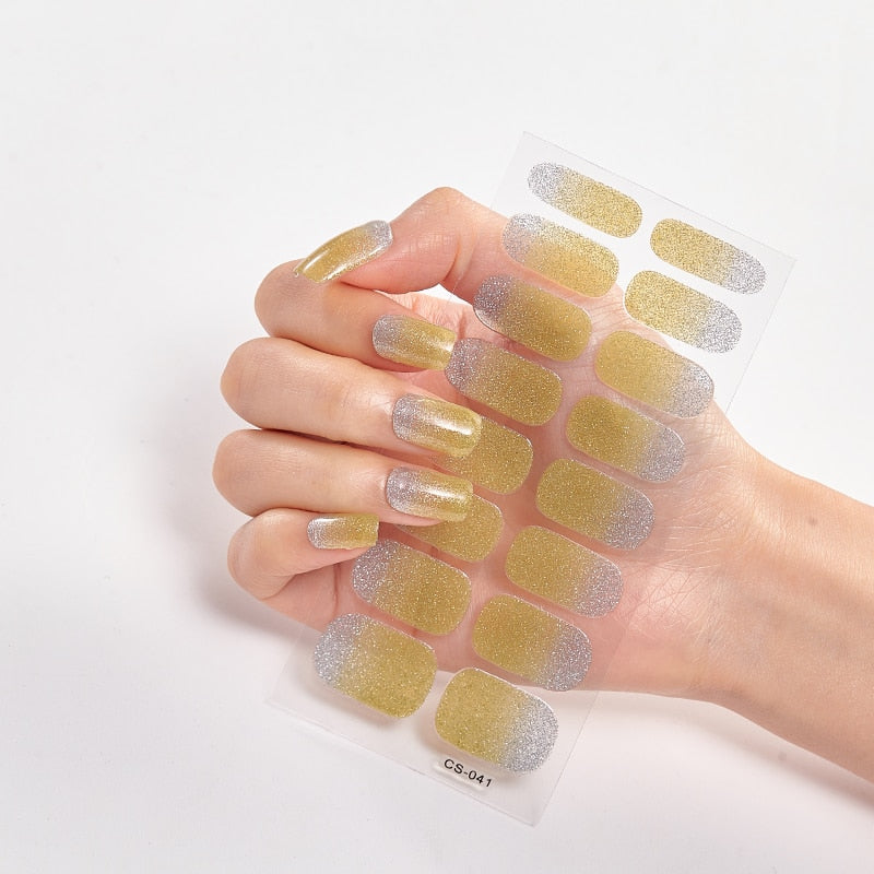 16 Tips/Sheet Nailart Nailart Sticker Nail Tips Manicure Decoracion Fashion Nail Polish Self Adhesive Nail Sticker Creative nail decal stickers DailyAlertDeals CS-41  