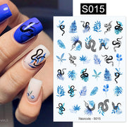 Harunouta French Line Pattern 3D Nail Art Stickers Fluorescence Color Flower Marble Leaf Decals On Nails  Ink Transfer Slider 0 DailyAlertDeals S015  