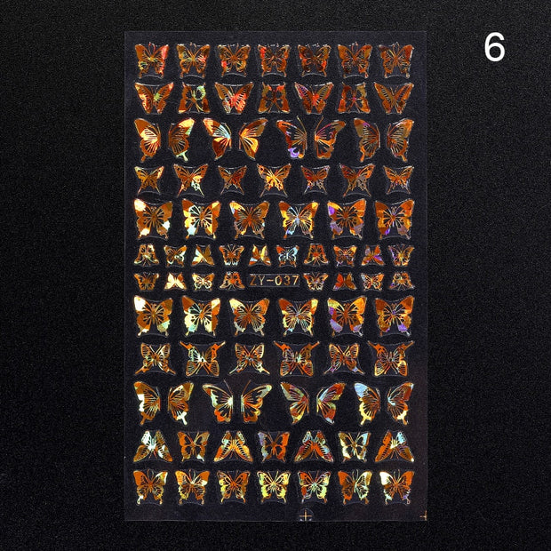 Nail Blue Butterfly Stickers Flowers Leaves Self Adhesive Decals 3D Transfer Sliders Wraps Manicure Foils DIY Decorations Tips 0 DailyAlertDeals L06  