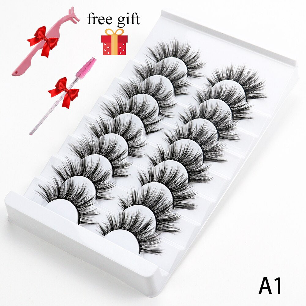 5/8 Pairs 20mm Mink Lashes 3D Natural False Eyelashes Fluffy Faux Mink Eyelashes Wispies Long Extension Eyelashes Pack Maquiagem  DailyAlertDeals A1 China 