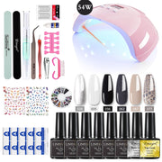 Manicure Set for Nail Extensions Gel Nail Polish Set Acrylic Kit Poly Nail Gel Set With UV LED Nail Lamp Gel Kits Nail Tools Set Manicure Set for Nail Extensions DailyAlertDeals ZH143-2 USA 