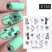 Harunouta Butterfly Flower Design Leaves Nail Water Decals Color Wave Geometric Line Charms Sliders Decoration Tips For Nail Art 0 DailyAlertDeals X133  