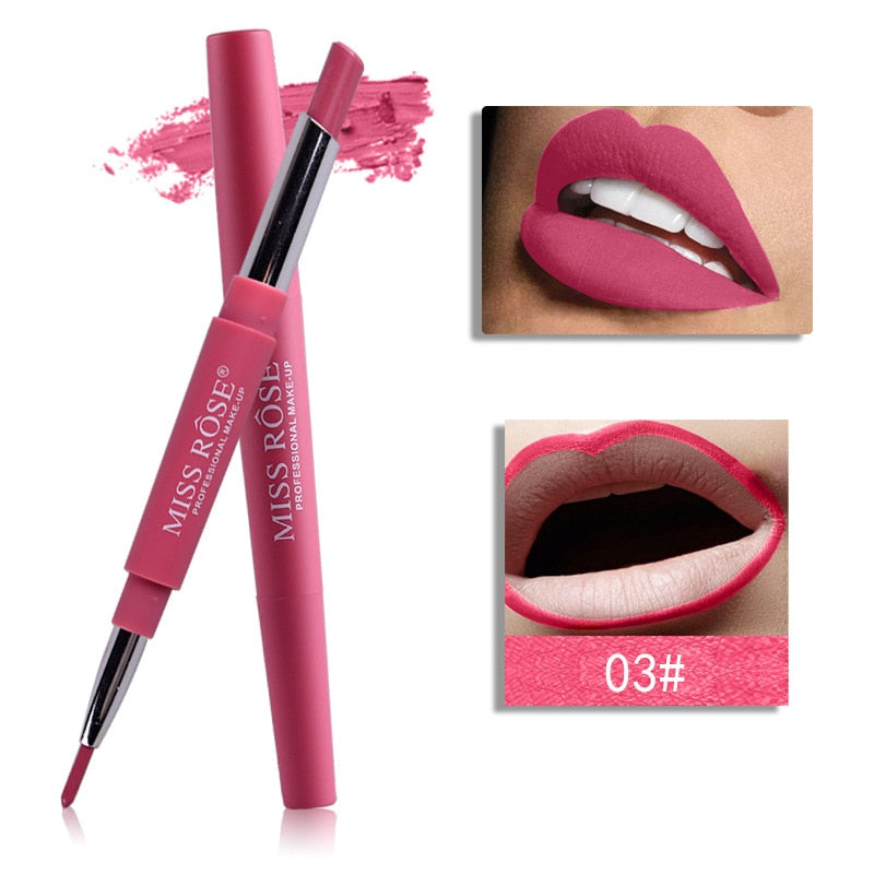 8 Color Matte Lipstick Lip Liner 2 In 1 Brand Makeup Lipstick Matte Durable Waterproof Nude Red Lipstick Lips Make Up Matte Lipstick DailyAlertDeals 03 United States 