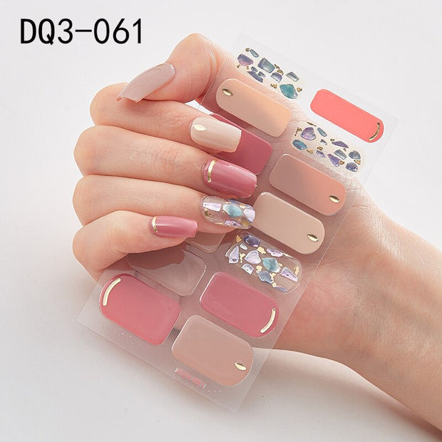 Lamemoria 1pc 3D Nail Slider Beauty Nail Stickers Shining Wave Line Decals Adhesive Manicure Tips Salon Nail Art Decorations nail decal stickers DailyAlertDeals DQ3-61  