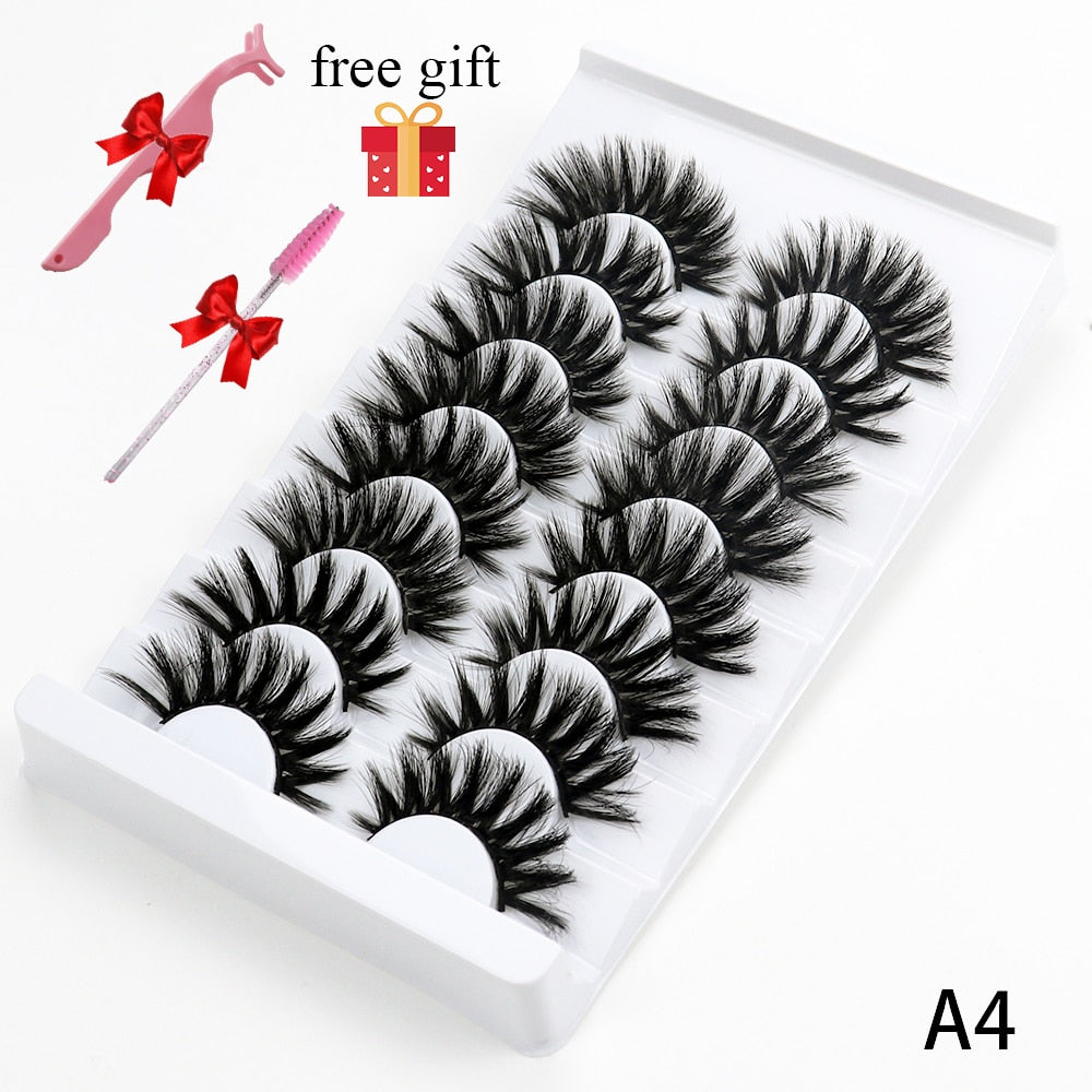 5/8 Pairs Faux Mink Eyelashes Soft Fluffy Natural False Eyelashes 3D Thick Dramatic Makeup Eyelashes Reusable Handmade Lashes  DailyAlertDeals A4 China 