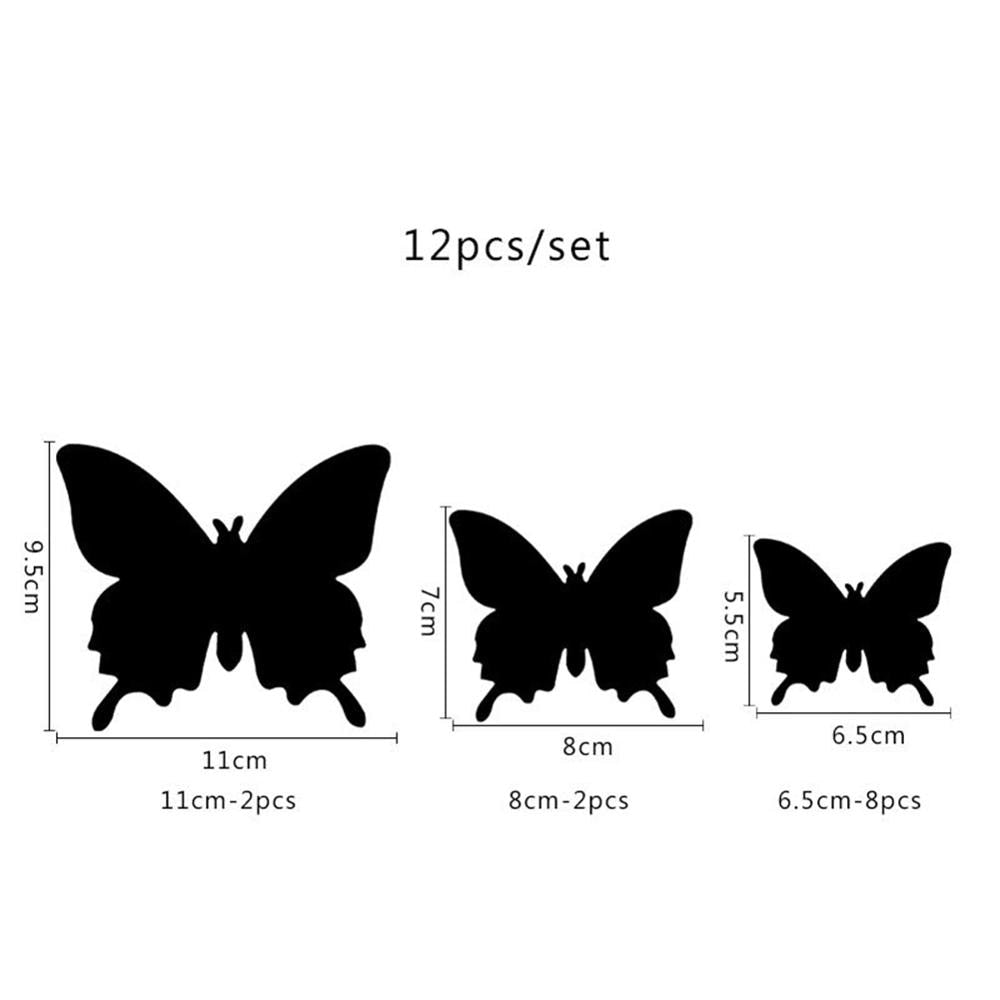 12pcs Mirror Wall Sticker Decal Butterflies 3D Mirror Wall Art Party Wedding Home Decors Butterfly fridge Wall Decal On Sale Plane Wall Sticker DailyAlertDeals   