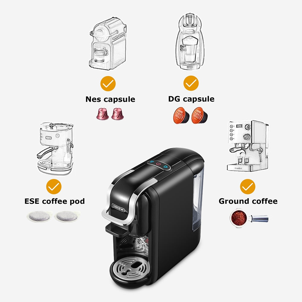 Espresso Coffee Maker Machine Cafeteria Hot/Cold 4in1 Multiple Capsule 19Bar DolceGusto Milk Nexpresso Capsule ESE pod Ground Coffee  H2A Espresso Coffee Maker DailyAlertDeals   
