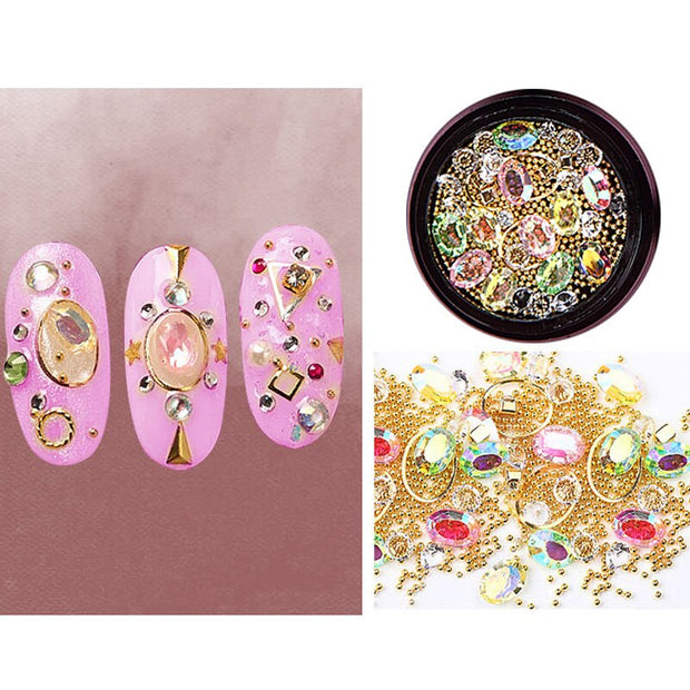 3D Nail Rhinestones Rose Jewelry Diverse DIY Gems Charming Mix Crystal Nail Art Decorations Gel Glitter Charms Nail Accessories Nail Rhinestones Rose Jewelry DailyAlertDeals H6  