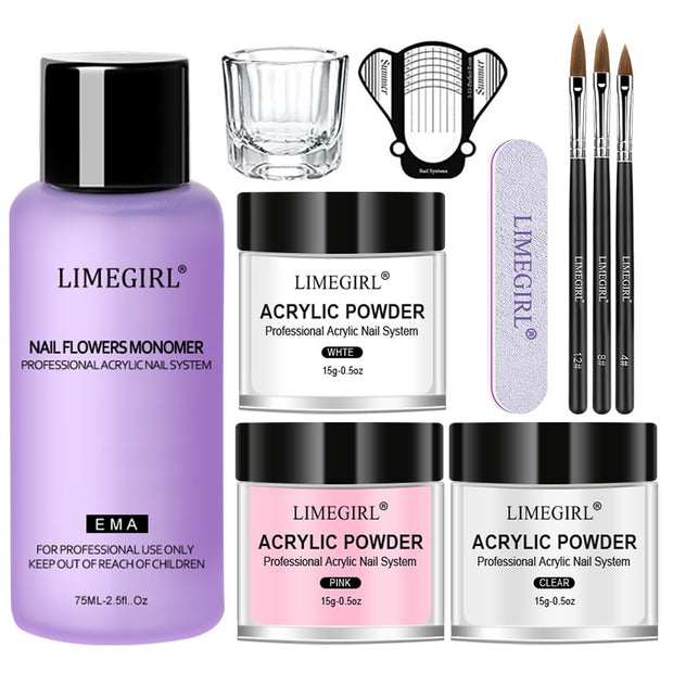 Acrylic Powder Set for Nails Extension Pink White Clear Acrylic Nail Kit with Liquid Monomer Nail Art Acrylic Liquid Set Brush Acrylic Powder for Nail Extension DailyAlertDeals 15g Acrylic Powder 4 USA 