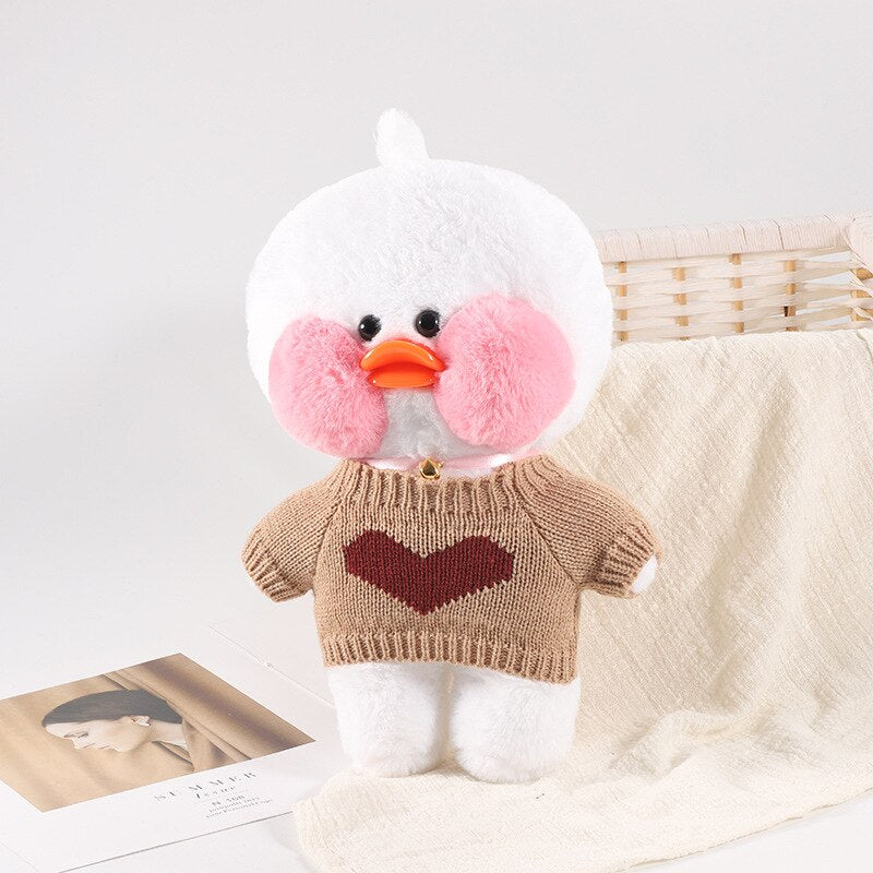 30cm Cute LaLafanfan Cafe Duck Plush Toy Girl Stuffed Soft Kawaii Duck Doll Animal Pillow Christmas Birthday Gift For Kids Child Duck Plush Toy Girl DailyAlertDeals Duck Clothes 10  