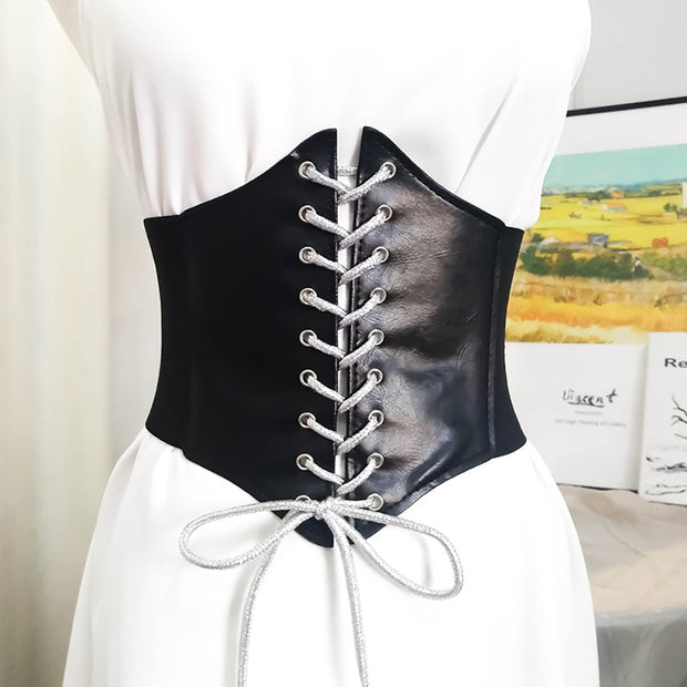 Women's Underbust Corsets Tops Body Shapewear Girdles Bustiers Waist Cincher Corset Waist Trainer for Women Shapewear DailyAlertDeals VD2596BlackSilver waist 62-80cm 