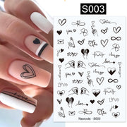 Harunouta Marble Blooming 3D Nail Sticker Decals Flower Leaves Transfer Water Sliders Abstract Geometric Lines Nail Watermark Nail Stickers DailyAlertDeals   